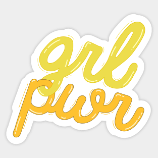 Yellow Girl Power Sticker